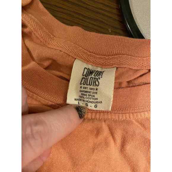 Comfort Colors - Garment Dyed T-Shirt with Logo Sz Large New ORANGE NWOT - Picture 4 of 7